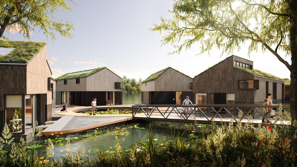 Drijvende woning type D aan de Oosterhoutse Plas